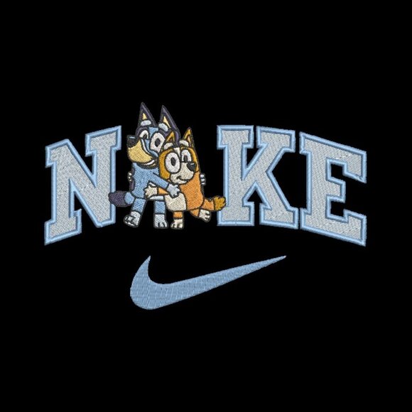 Nike Bluey Bingo Embroidered Adult Unisex Crewneck Sweatshirt Dog Sisters - Picture 2 of 6